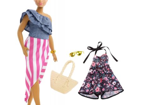 Barbie Fashionistas Doll, Curvy with Blonde Updo & Accessories Online now