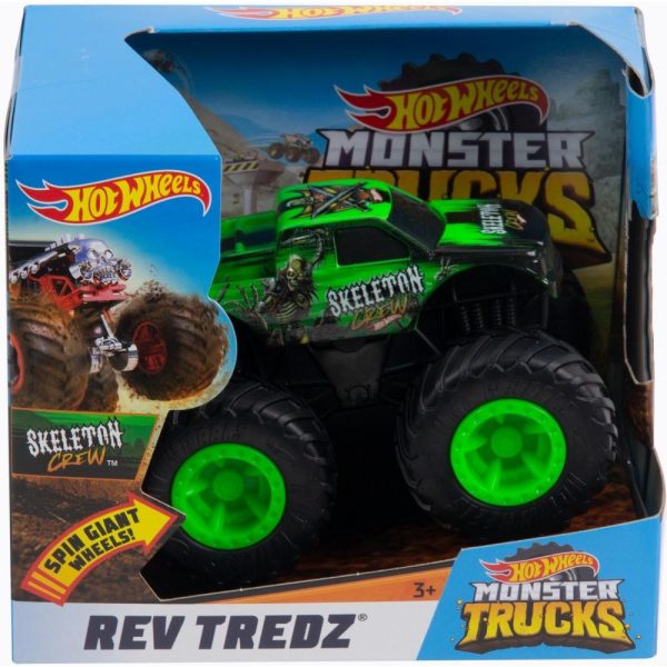 Hot Wheels Monster Trucks 1:43 Scale Skeleton Crew Rev Tredz Toy Truck Online Sale