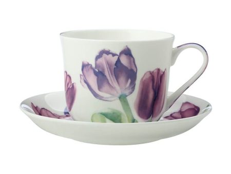 M&w Katherine Castle Floriade Breakfast Cup & Saucer 480ml Tulips Fashion