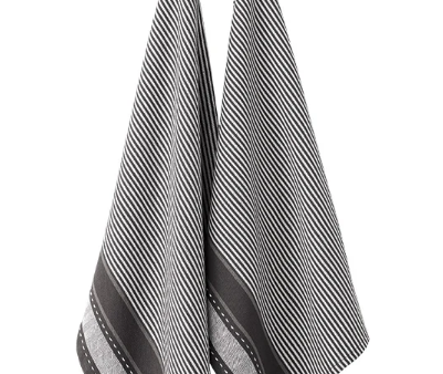 Mason Jumbo 2pk Kitchen Towel - Charcoal Cheap