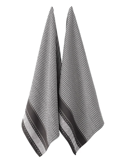 Mason Jumbo 2pk Kitchen Towel - Charcoal Cheap