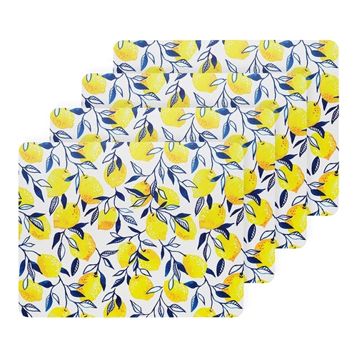 Punch Set Of 4 Placemats - Lemon For Cheap