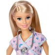 Barbie Nurse Doll with Blonde Hair, Purple Scrubs & Stethoscope Discount