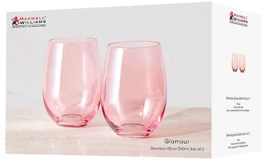 Maxwell & Williams Glamour Stemless Glass 560ml S 2 Pink Online Sale