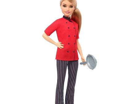 Barbie Careers Chef Doll, Petite with Blonde Hair & Frying Pan Fashion