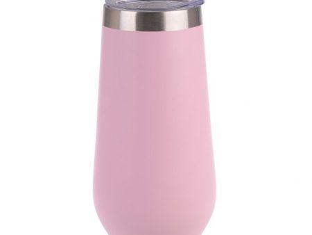 Oasis Stainless Steel Double Wall Insulated Champagne Flute 180ml - Matte Carnation Supply