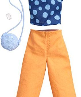 Barbie Fashions Complete Look Blue Polka Dot Top & Peach Pants Set Supply