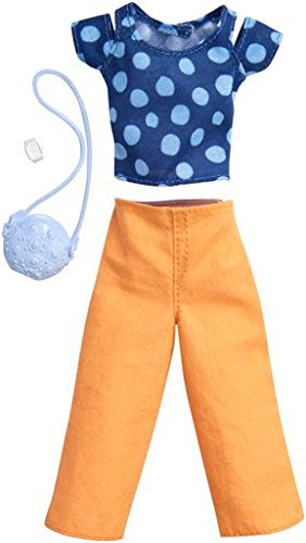 Barbie Fashions Complete Look Blue Polka Dot Top & Peach Pants Set Supply