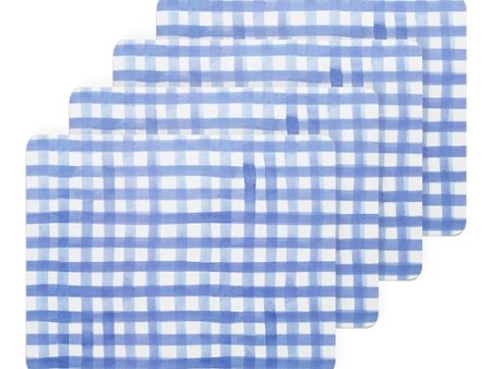 Ecology Ripe Set Of 4 Placemats Blue Gingham Online now