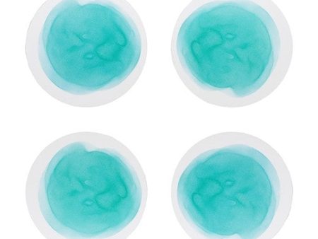 Ecology Watercolour Set Of 4 Coasters Aqua For Discount