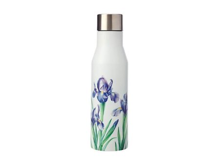 M&w Katherine Castle Floriade Double Wall Insulated Bottle 450ml Irises Fashion