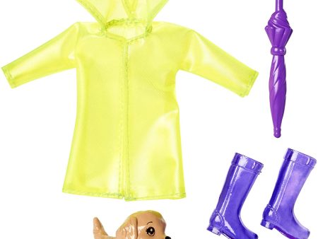 Barbie Club Chelsea Rain Jacket & Accessories Set with Playful Puppy For Cheap