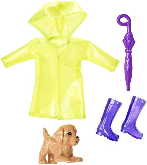 Barbie Club Chelsea Rain Jacket & Accessories Set with Playful Puppy For Cheap