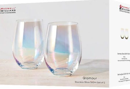 Maxwell & Williams Glamour Stemless Glass 560ml S 2 Iridescent Hot on Sale