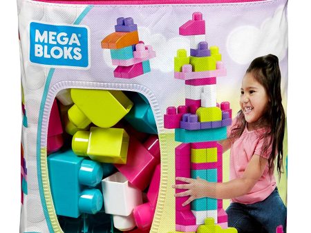 Mega Bloks Big Building Bag, Pink, 80 Piece Cheap